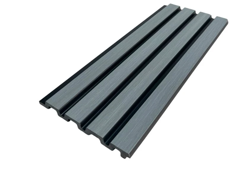 Panou de perete PS gri de înaltă calitate Placare decorativă de perete cu caneluri 3D pentru design interior modern