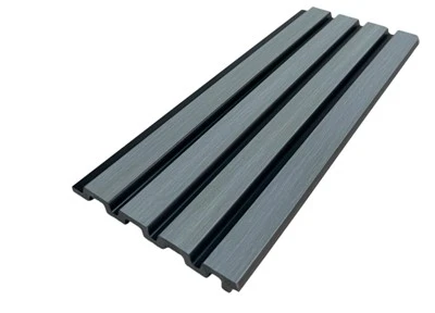 Panou de perete PS gri de înaltă calitate Placare decorativă de perete cu caneluri 3D pentru design interior modern